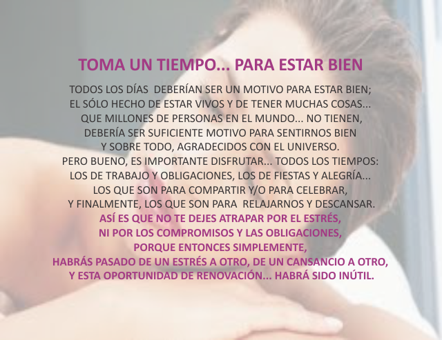 Toma un tiempo para estar bien